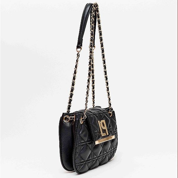 Bolsa Shoulder Lança Perfume Matelasse Pr26 Preto Feminino