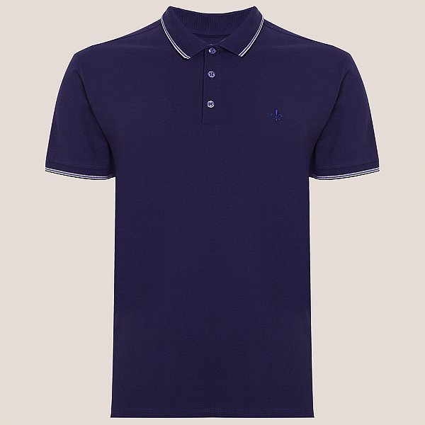 Camisa Polo Dudalina Frisos Degradê Pr26 Azul Masculino