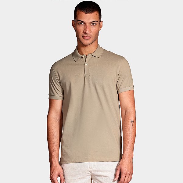 Camisa Polo Aramis Basic Piquet Pr26 Bege Masculino
