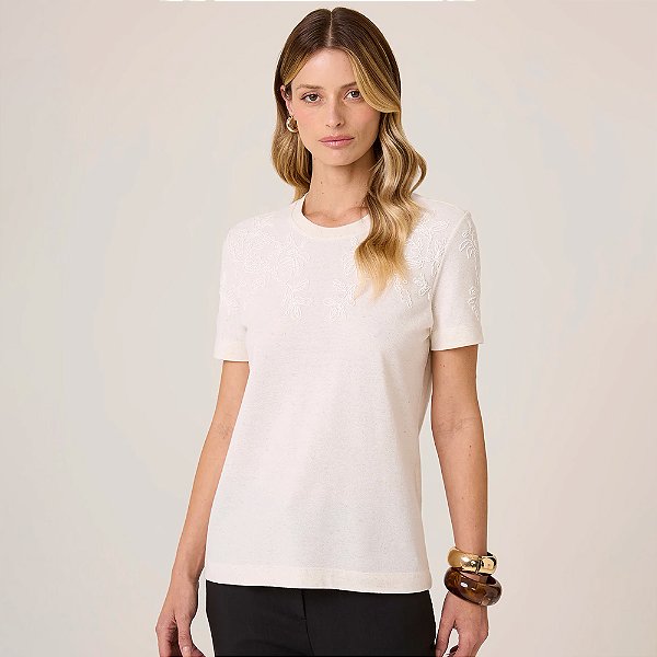 Blusa Dudalina Miriam Pr26 Bege Claro Feminino