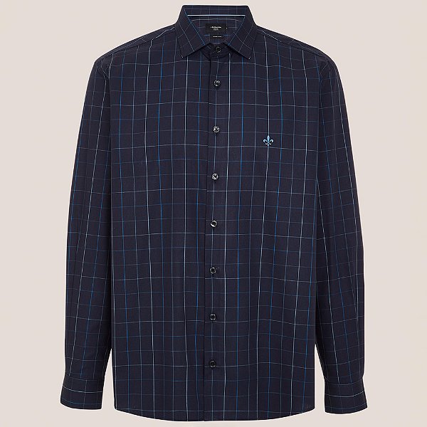 Camisa Dudalina Comfort Tricoline Pr26 Marinho Masculino