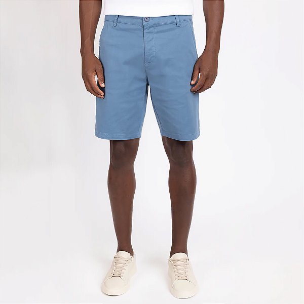 Bermuda Aramis Chino Color Essencial Pr26 Azul Masculino
