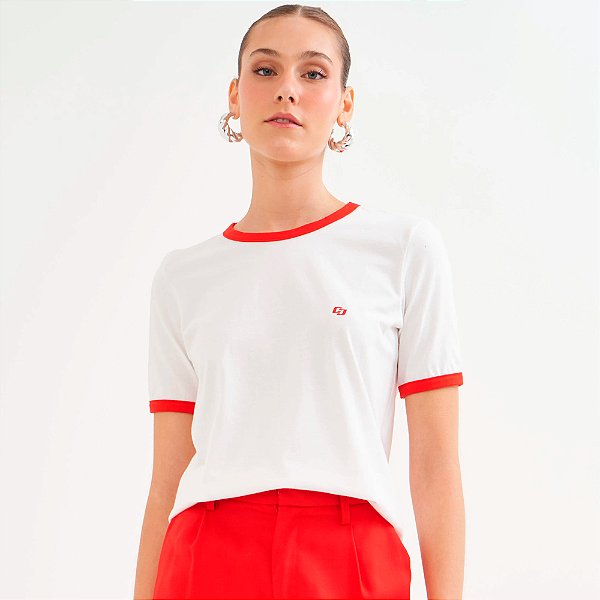 Camiseta Colcci Faixa Pr26 Branco Feminino
