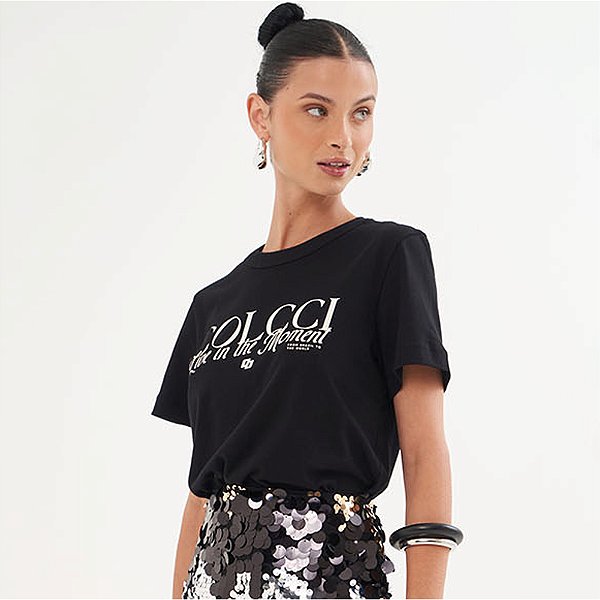 Camiseta Colcci Moment Pr26 Preto Feminino