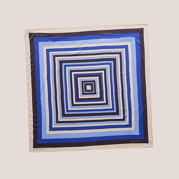 Lenço Dudalina Geométrico Pr26 Azul Feminino