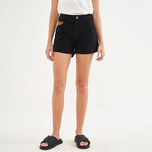 Short Sarja Colcci Tay Pr26 Preto Feminino