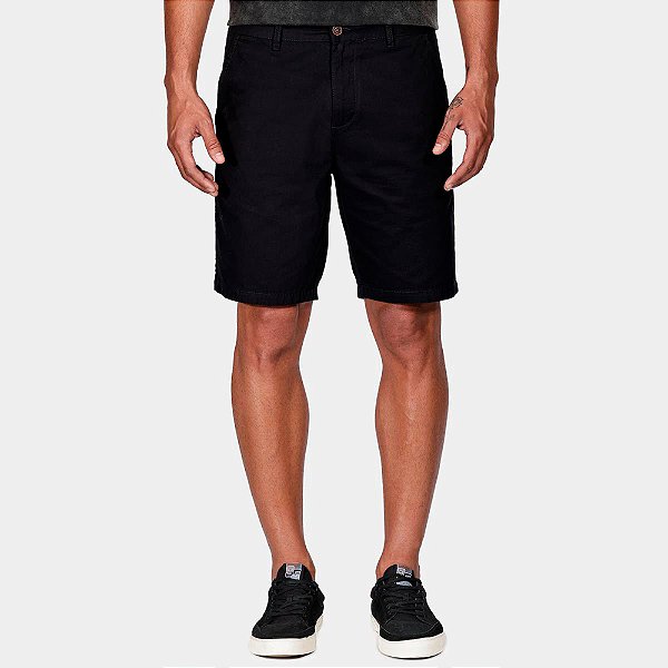 Bermuda Aramis Chino Color Kombat Pr26 Preto Masculino