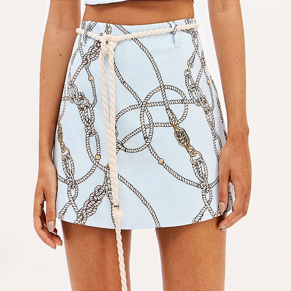 Short Saia Easy Lança Perfume High Pr26 Azul Feminino