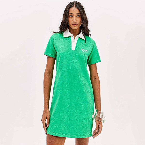 Vestido Easy Lança Perfume Gola Polo Pr26 Verde Feminino