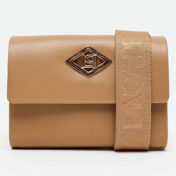 Bolsa Crossbody Easy Lança Perfume Metal Pr26 Bege Feminino