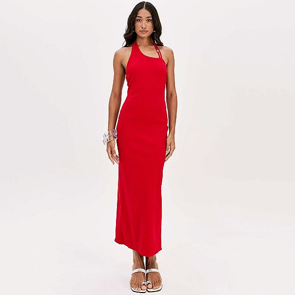 Vestido Super Mid Easy Lança Perfume Pr26 Vermelho Feminino