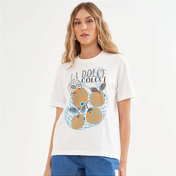 Camiseta Colcci La Dolce Pr26 Off White Feminino