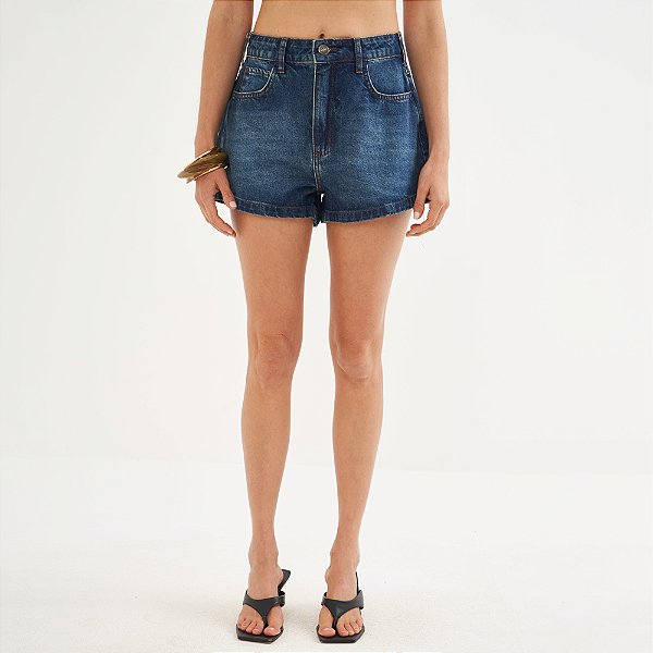 Short Jeans Colcci Jade Detailed Pr26 Azul Feminino