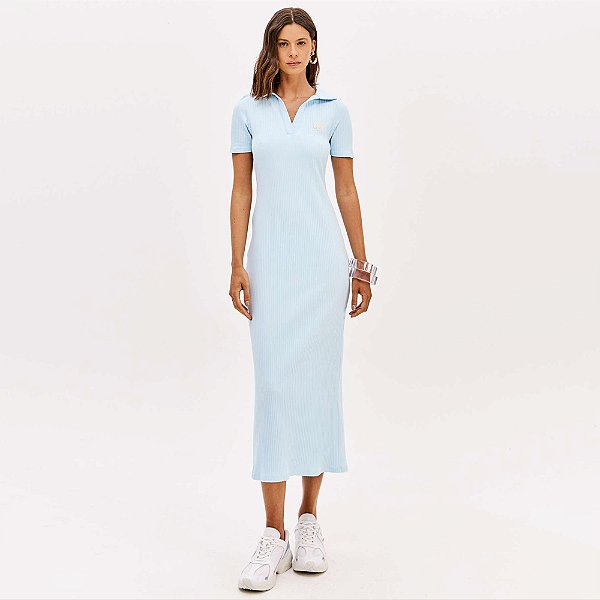 Vestido Super Mid Easy Lança Perfume Polo Pr26 Azul Feminino