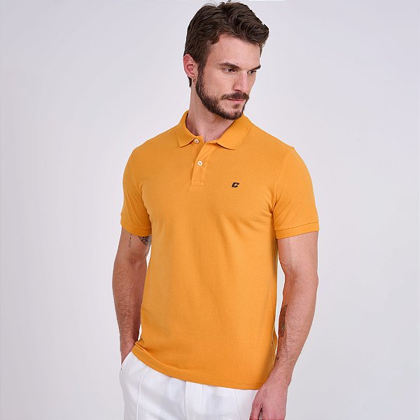Camisa Polo Colcci Logo Ve26 Laranja Masculino