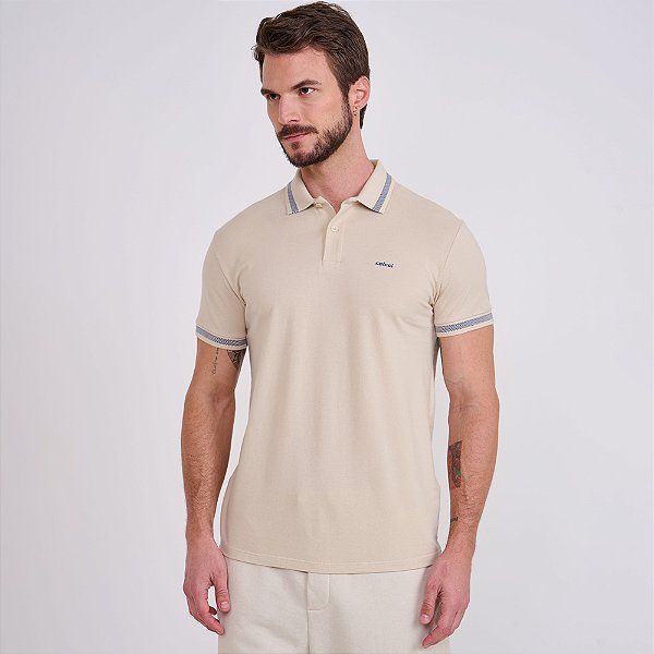 Camisa Polo Colcci Finish Ve26 Bege Masculino