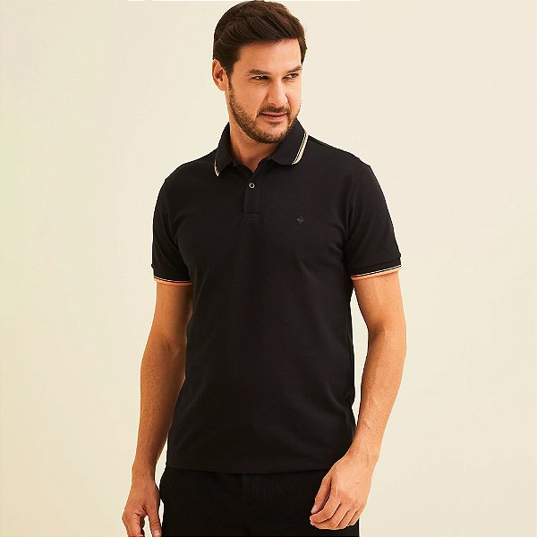 Camisa Polo Forum Dual Ve26 Preto Masculino
