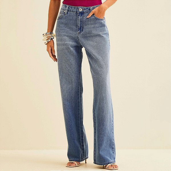 Calça Jeans Forum Raquel Wide Leg Ve26 Azul Feminino