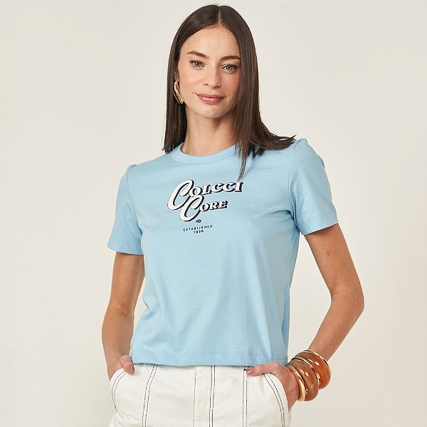 Camiseta Colcci Core Ve26 Azul Feminino