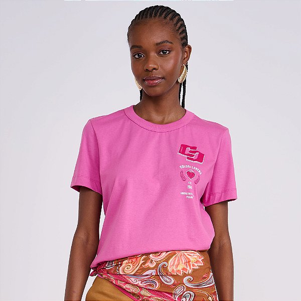 Camiseta Colcci Lovers Ve26 Rosa Feminino