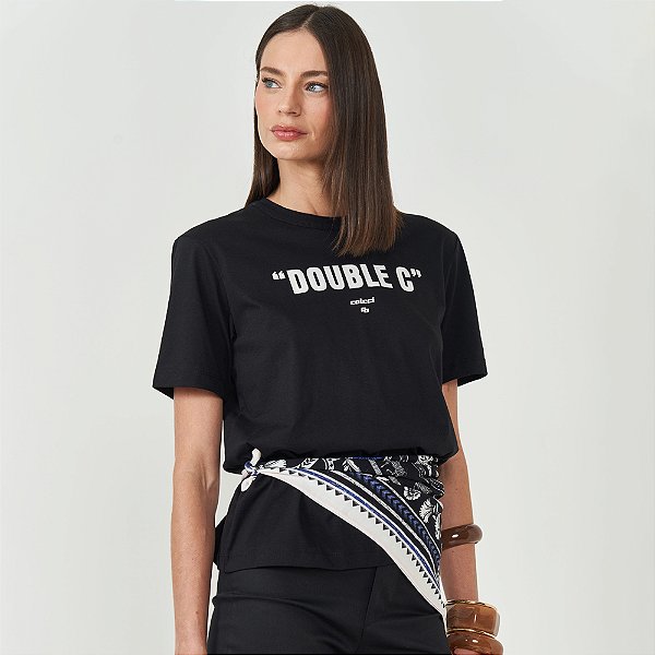 Camiseta Colcci Double Ve26 Preto Feminino