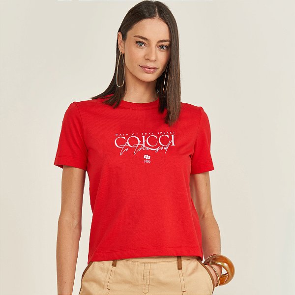 Camiseta Colcci Fashion Ve26 Vermelho Feminino