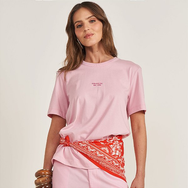 Camiseta Colcci Company Ve26 Rosa Feminino