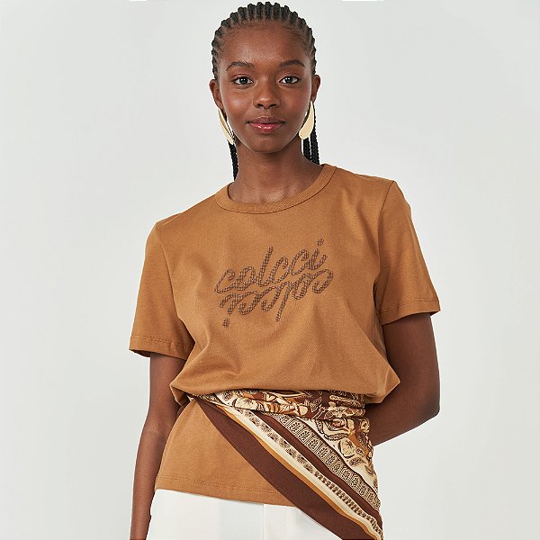 Camiseta Colcci Reflex Ve26 Marrom Feminino
