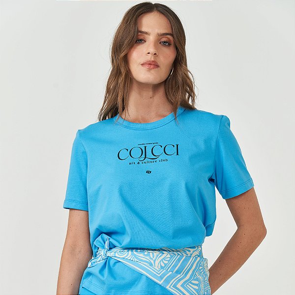 Camiseta Colcci Club Ve26 Azul Feminino