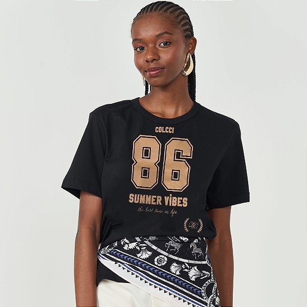 Camiseta Colcci Rise Ve26 Preto Feminino