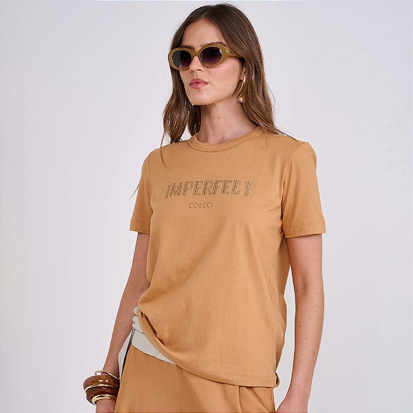 Camiseta Colcci Imperfect Ve26 Bege Feminino
