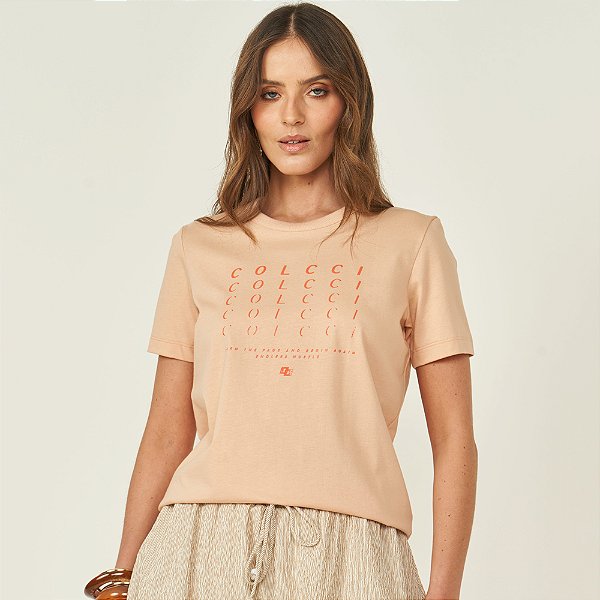 Camiseta Colcci Endless Ve26 Bege Feminino