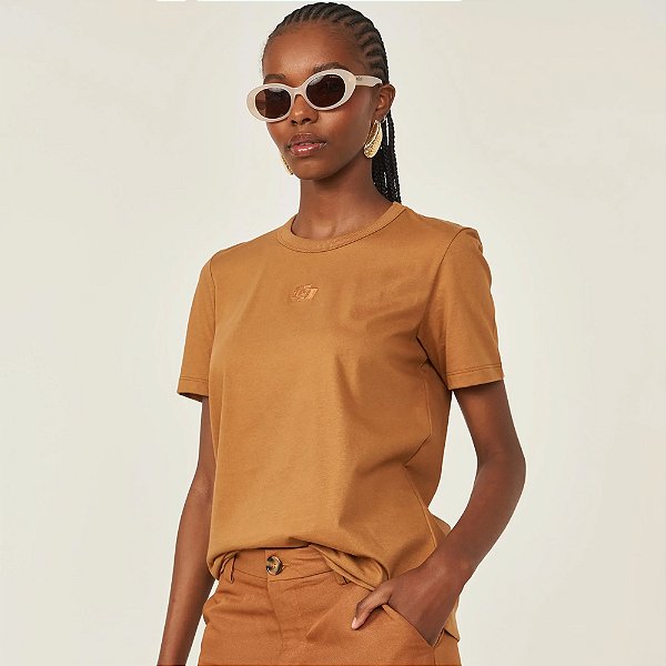 Camiseta Colcci Iconic Ve26 Marrom Feminino