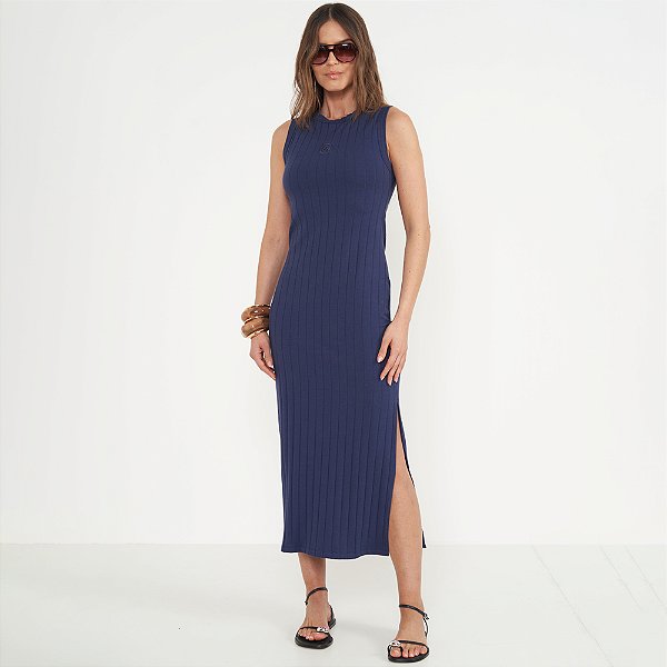Vestido Mid Colcci Canelado Ve26 Marinho Feminino