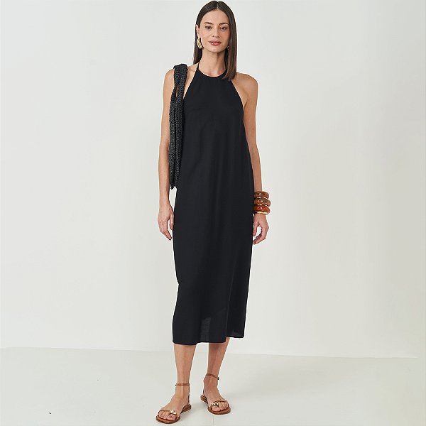 Vestido Mid Colcci Sem Manga Ve26 Preto Feminino