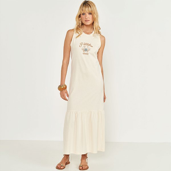 Vestido Super Mid Colcci Paradise Ve26 Bege Feminino