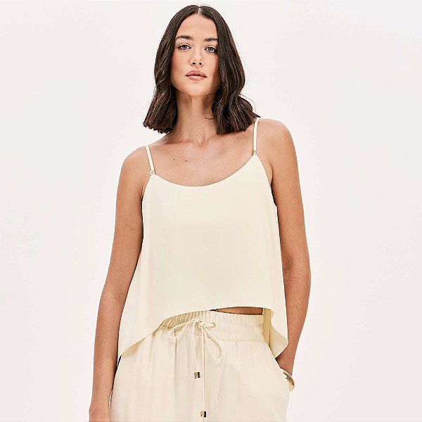 Blusa Lança Perfume Alça Curta Pr26 Bege Feminino