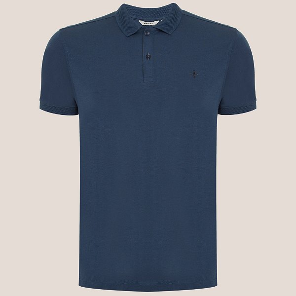 Camisa Polo Dudalina Retilinea Favo Pr26 Marinho Masculino