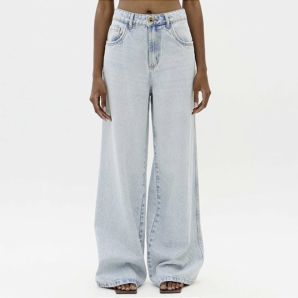 Calça Jeans Lança Perfume Wide Leg Sh Ve26 Azul Feminino