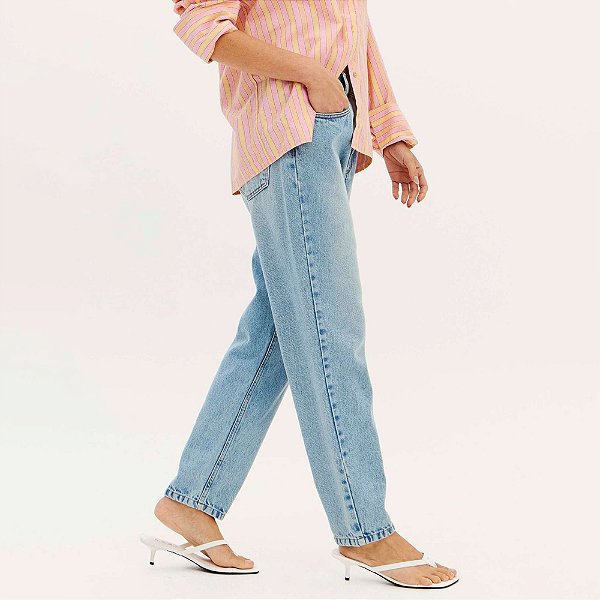 Calça Jeans Easy Lança Perfume Mom Sh Ve26 Azul Feminino