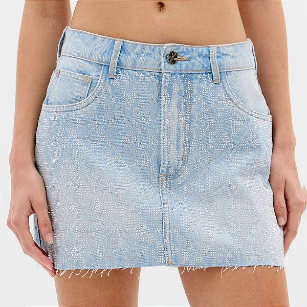 Saia Jeans Easy Lança Perfume Comfort Hi Ve26 Azul Feminino