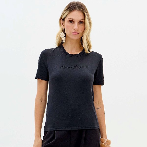 Camiseta Lança Perfume Babylook Ve26 Preto Feminino