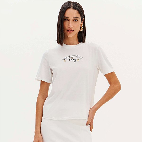 Camiseta Easy Lança Perfume Classic Ve26 Off White Feminino