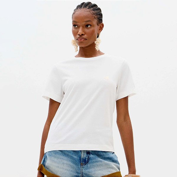 Camiseta Lança Perfume Manga Name Ve26 Off White Feminino