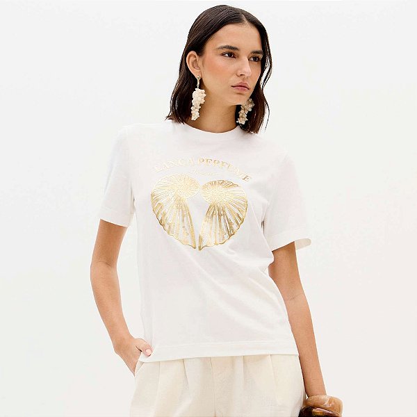 Camiseta Lança Perfume Short Sleeve Ve26 Off White Feminino