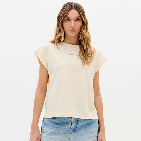 Camiseta Lança Perfume Sem Manga Ve26 Off White Feminino