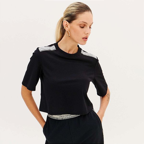 Camiseta Easy Lança Perfume Curta Ve26 Preto Feminino