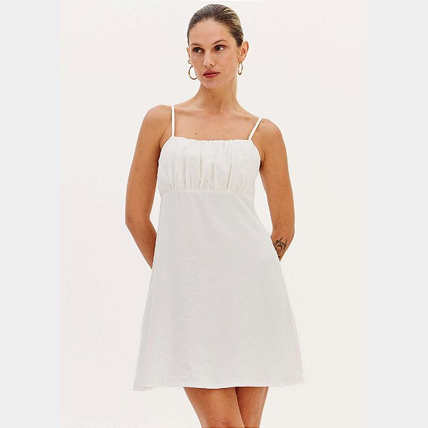 Vestido Curto Easy Lança Perfume Alc Ve26 Off White Feminino
