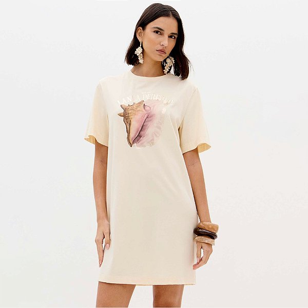 Vestido Curto Lança Perfume Oversize Ve26 Off White Feminino