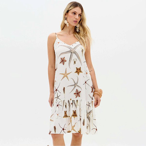 Vestido Curto Lança Perfume Alças Ve26 Off White Feminino